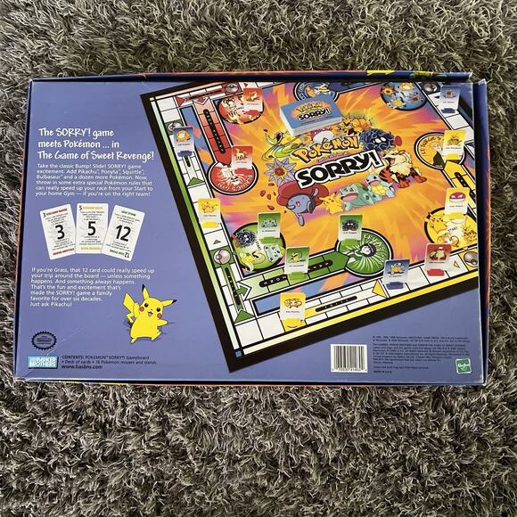 Pokemon Vintage 2000 Sorry Board Game Toy Gotta Catch Em All! Pikachu Pika - Picture 12 of 16